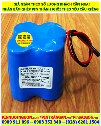 Pin nuôi nguồn 4.8v-D8000mAh, Pin sạc NiMh 4.8v-D8000mAh, Pin sạc chất lượng cao GREPOW 4.8v-D8000mAh